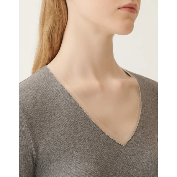 Fabiana Filippi Jersey T-shirt in Grey Skirt, view 5