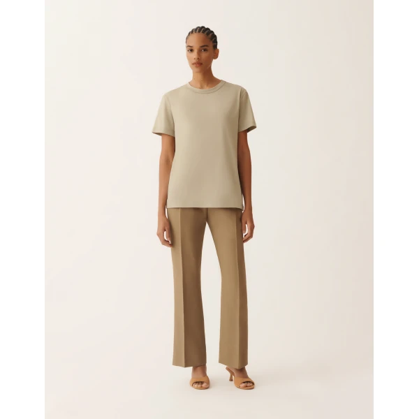 Fabiana Filippi Jersey T-shirt in Khaki Top, view 3