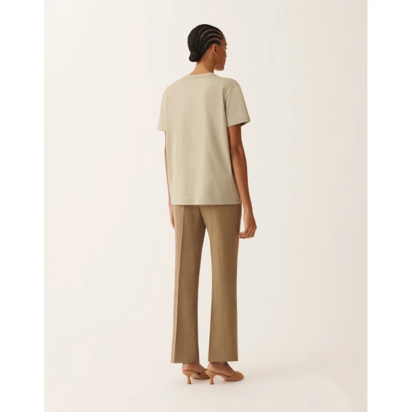 Fabiana Filippi Jersey T-shirt in Khaki Top, view 4
