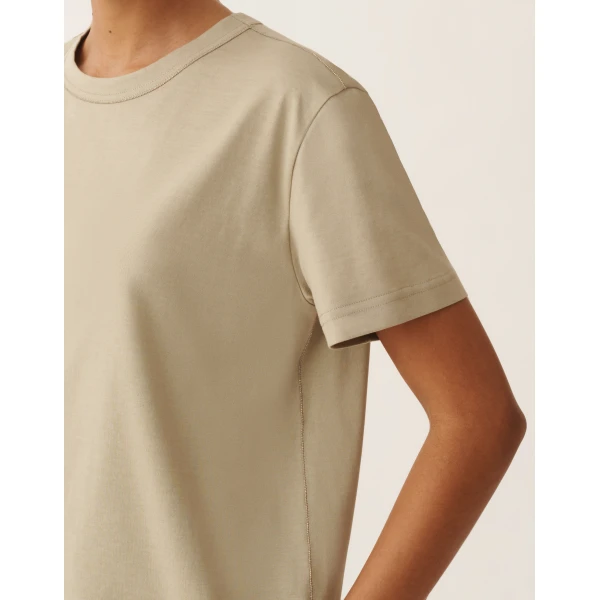 Fabiana Filippi Jersey T-shirt in Khaki Top, view 5
