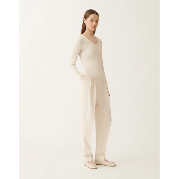 Fabiana Filippi Jersey T-shirt in White Skirt, view 3