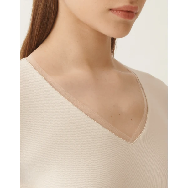 Fabiana Filippi Jersey T-shirt in White Skirt, view 5