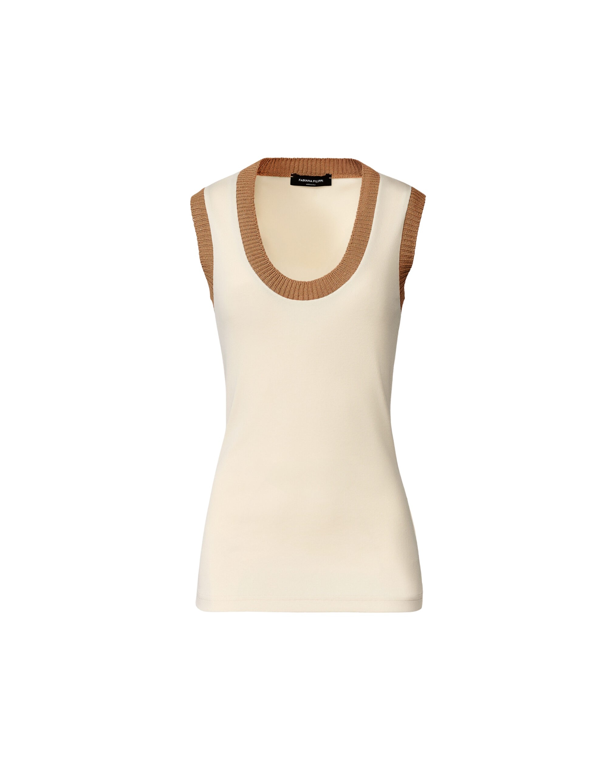 Fabiana Filippi Jersey Tank Top in Butter