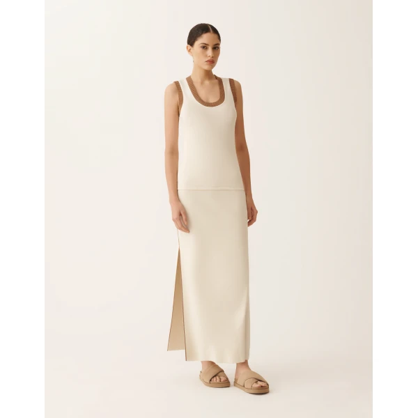 Fabiana Filippi Jersey Tank Top in Butter, view 3