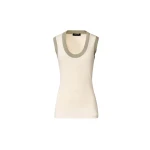 Fabiana Filippi Jersey Tank Top in Butter and Khaki