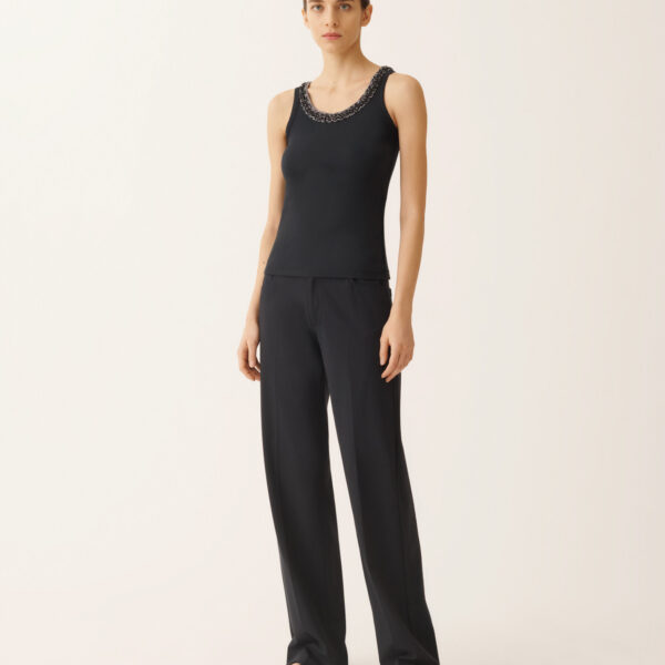 Fabiana Filippi Jersey Tank Top in Night Blue, view 3