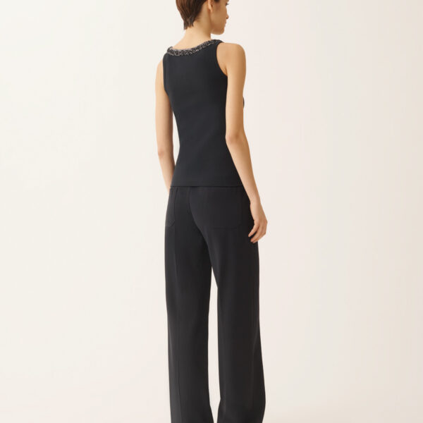 Fabiana Filippi Jersey Tank Top in Night Blue, view 4