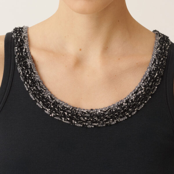 Fabiana Filippi Jersey Tank Top in Night Blue, view 5