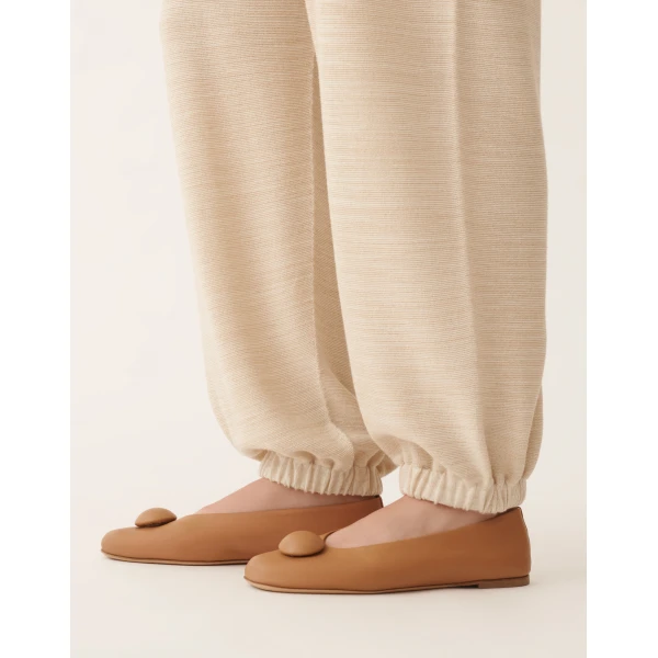 Fabiana Filippi Jogger Pants in Wool, Cotton, and Lurex, Butter, view 5