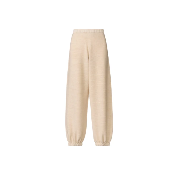 Fabiana Filippi Jogger Pants in Wool, Cotton, and Lurex, Butter