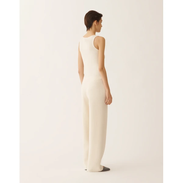 Fabiana Filippi Jogging Pants in Wool and Cotton, Butter, view 4