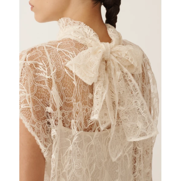 Fabiana Filippi Lace Dress in Butter, view 5