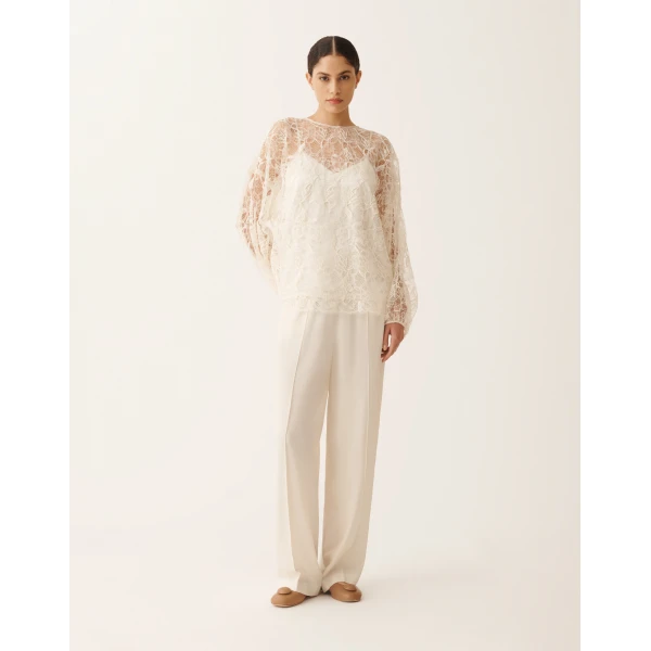 Fabiana Filippi Lace Top in Butter, view 3