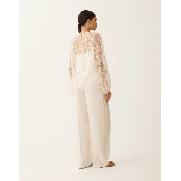 Fabiana Filippi Lace Top in Butter, view 4