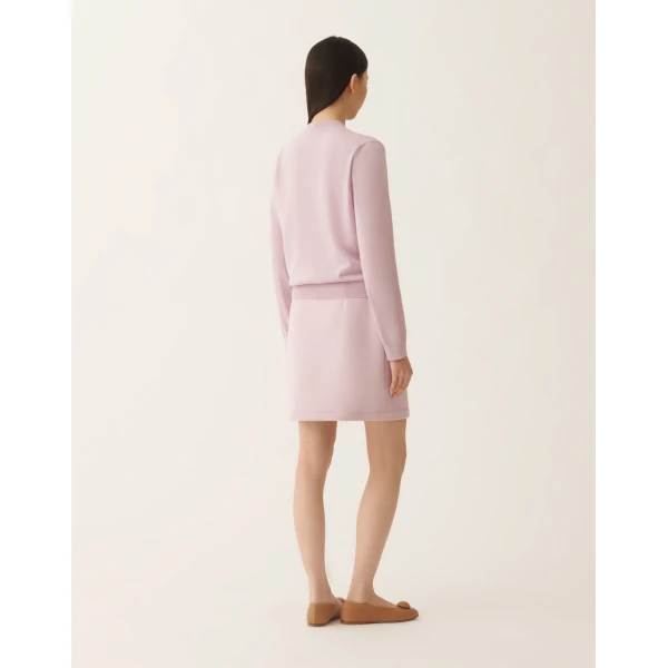 Fabiana Filippi Lilac Pink Wool and Cotton Cardigan, view 4