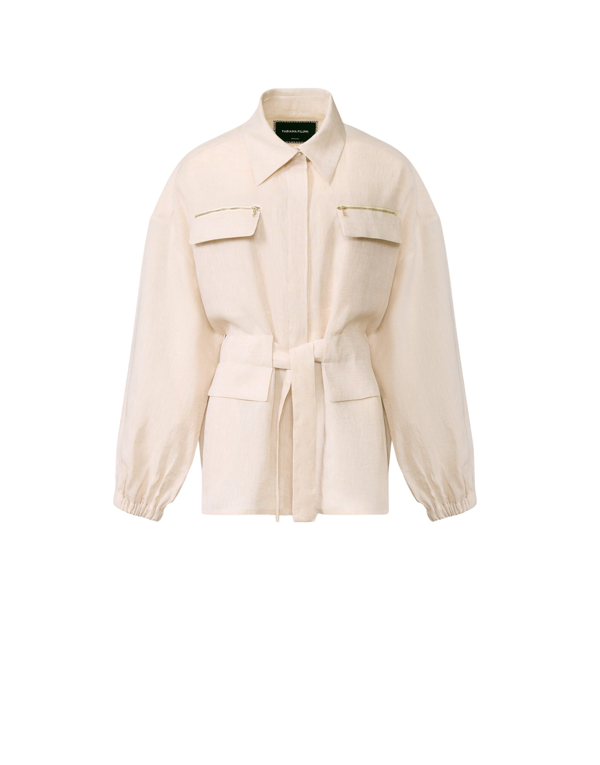 Fabiana Filippi Linen Canvas Field Jacket in Natural