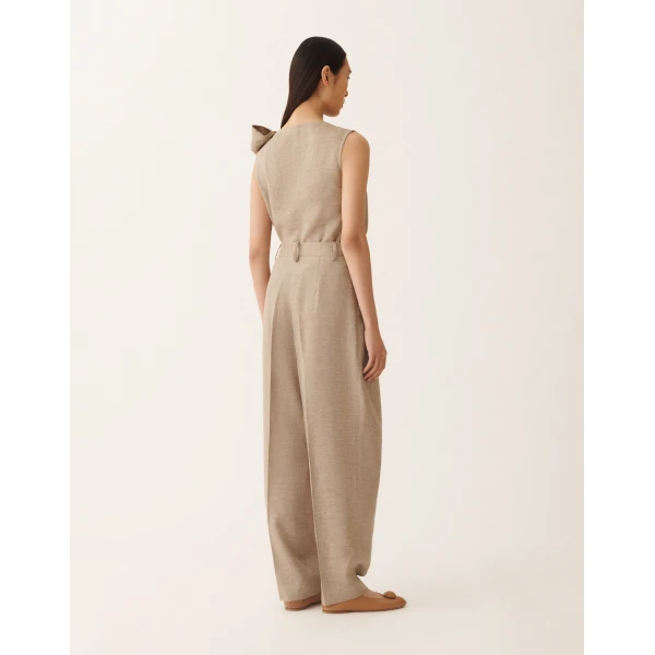 Fabiana Filippi Linen Canvas Pants in Dove Grey, view 4