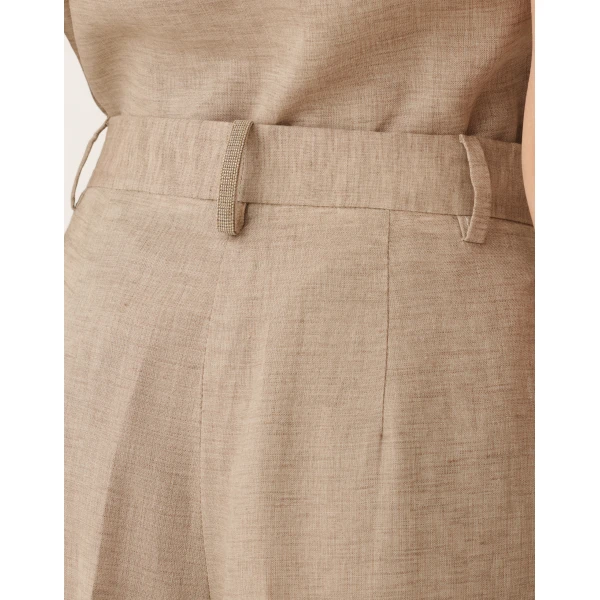 Fabiana Filippi Linen Canvas Pants in Dove Grey, view 5