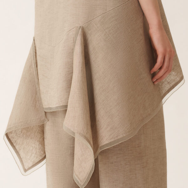 Fabiana Filippi Linen Fabric Top in Dove Grey, view 5