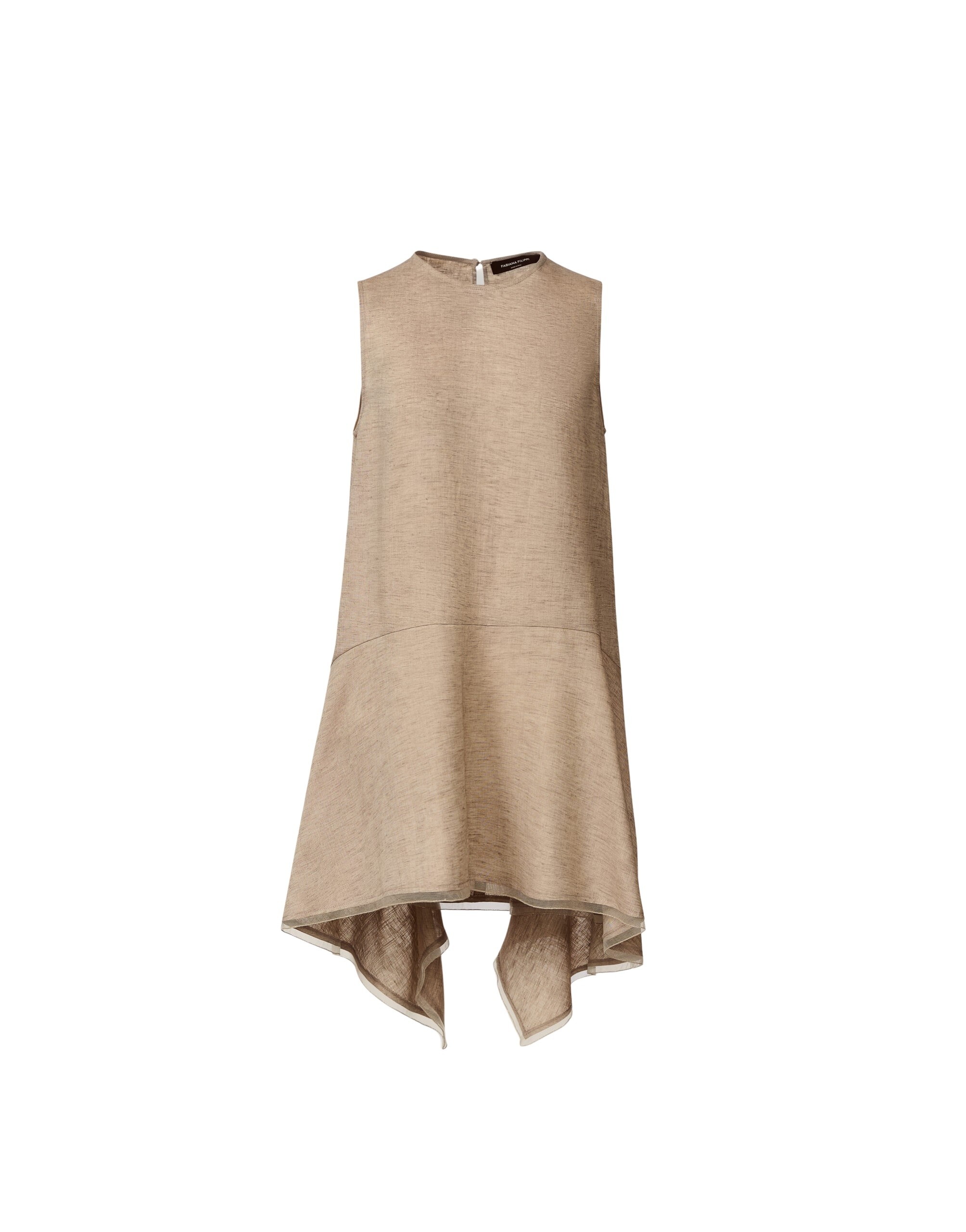 Fabiana Filippi Linen Fabric Top in Dove Grey