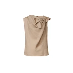 Fabiana Filippi Linen Top in Taupe, Dove Grey