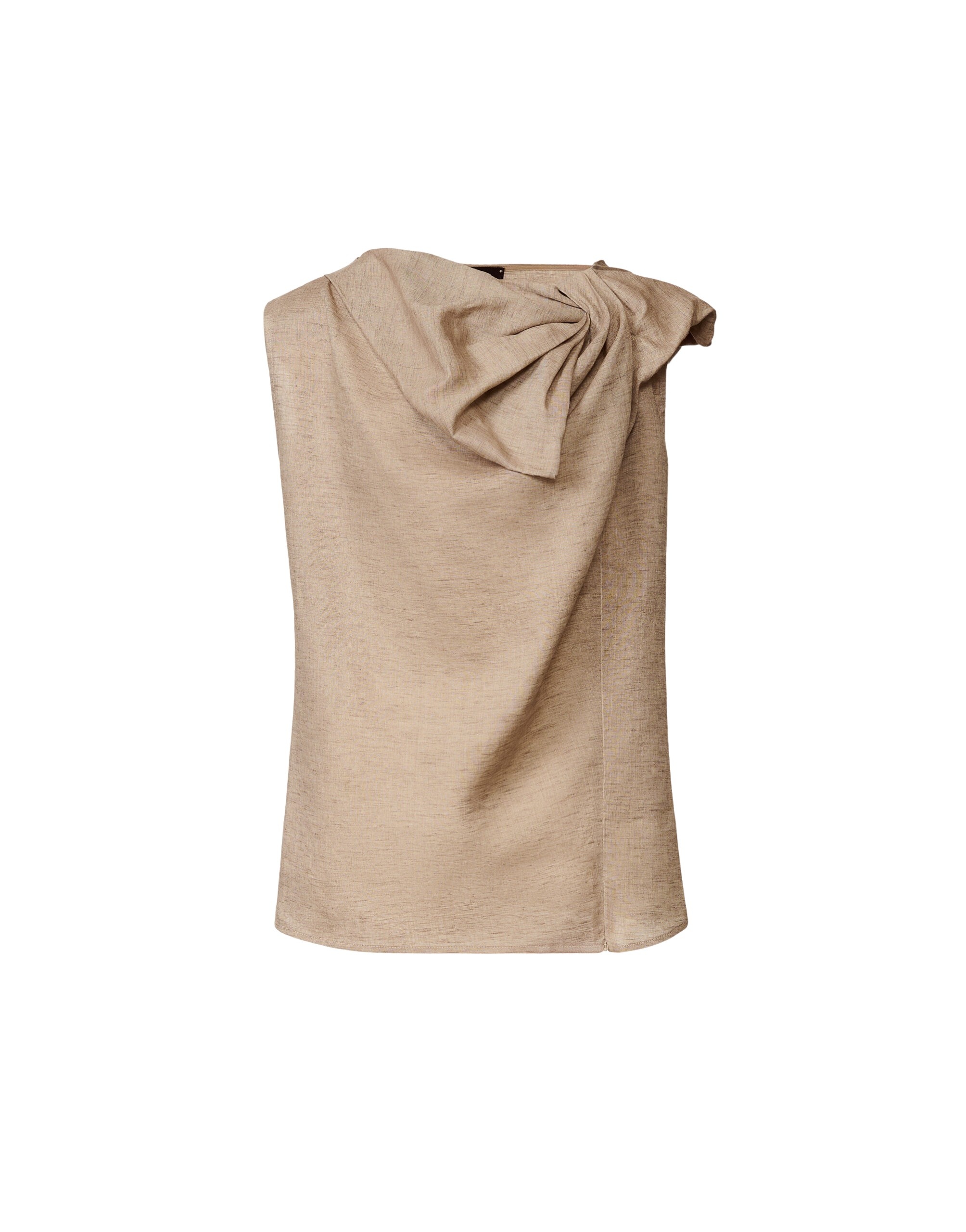 Fabiana Filippi Linen Top in Taupe, Dove Grey