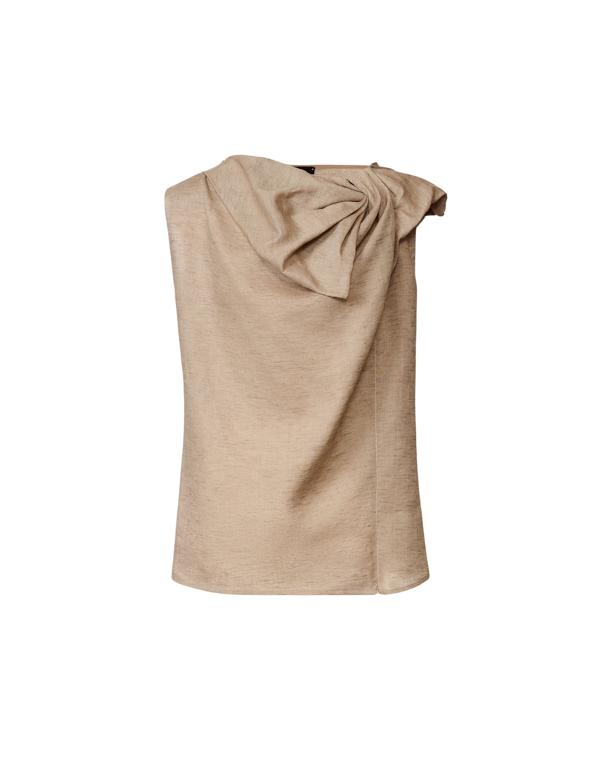 Fabiana Filippi Linen Top in Taupe, Dove Grey