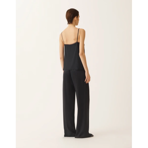 Fabiana Filippi Lingerie Top in Crepe de Chine, Midnight Blue, view 4