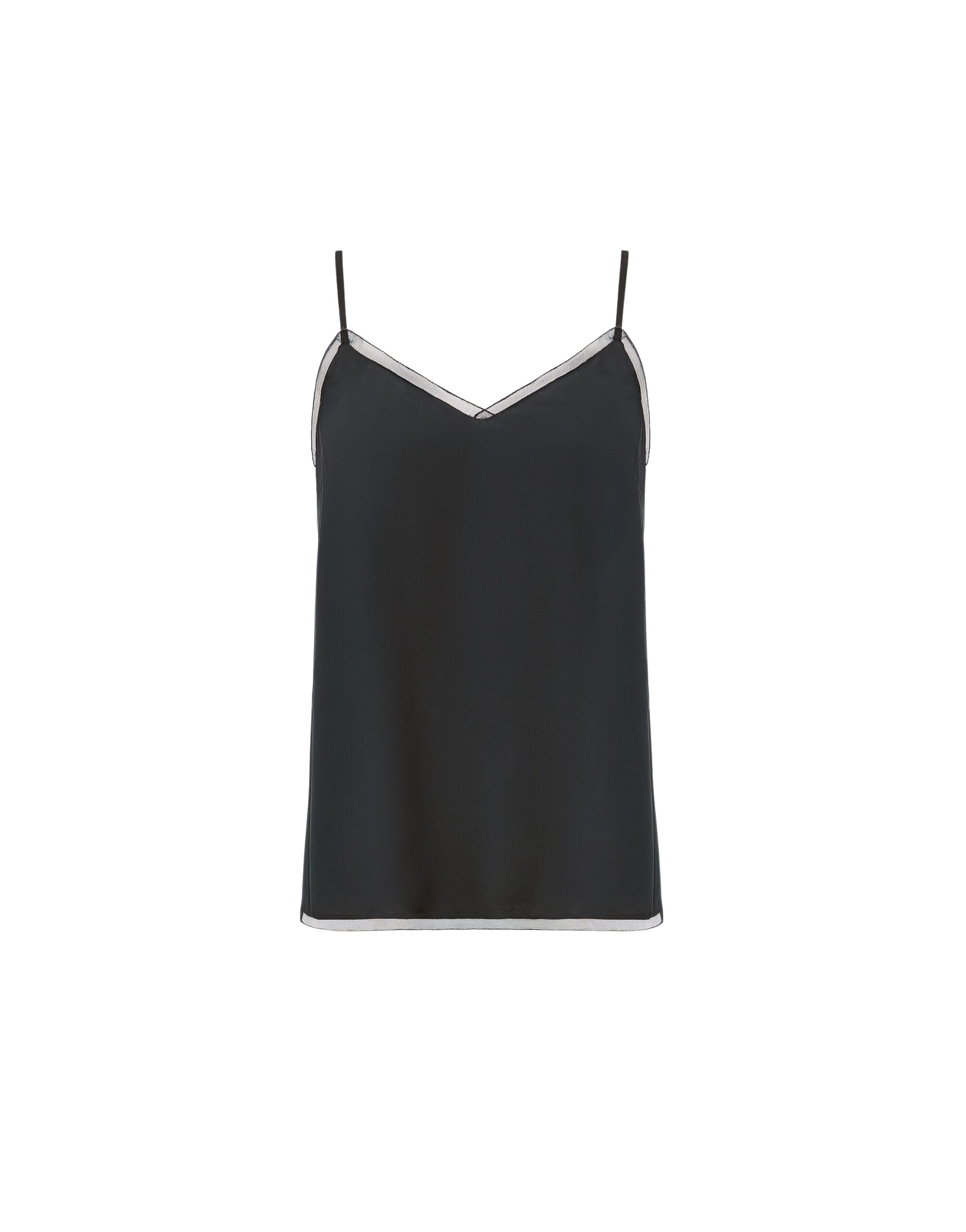 Fabiana Filippi Lingerie Top in Crepe de Chine, Midnight Blue