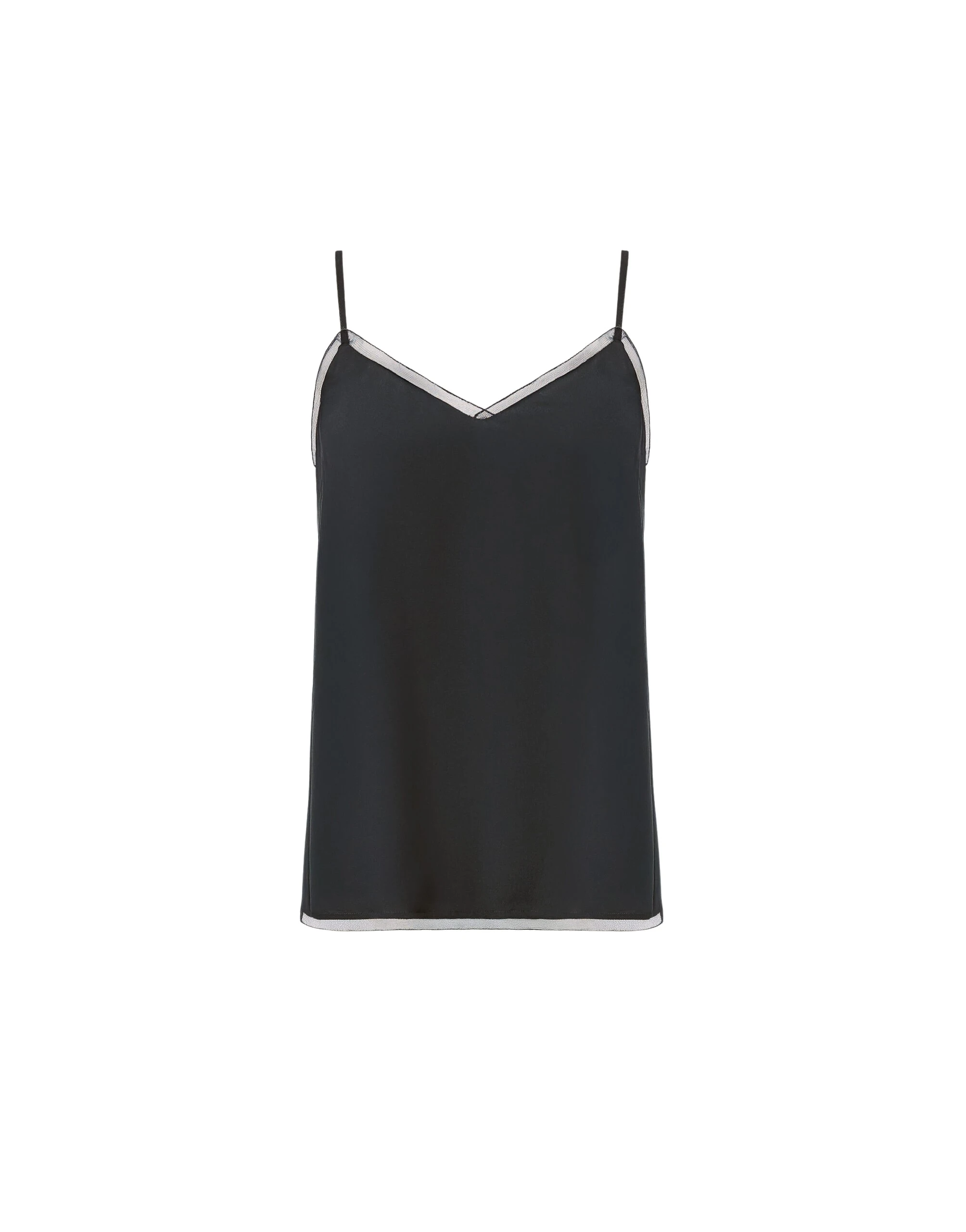 Fabiana Filippi Lingerie Top in Crepe de Chine, Midnight Blue