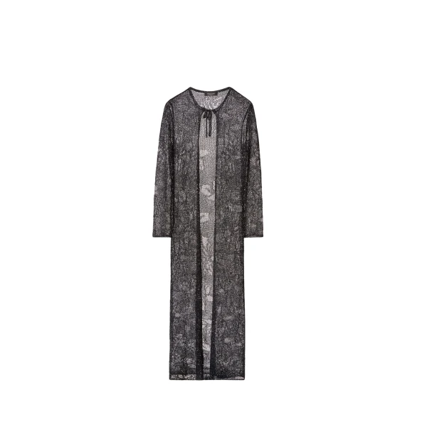 Fabiana Filippi Long Cardigan in Midnight Blue Micro Sequins