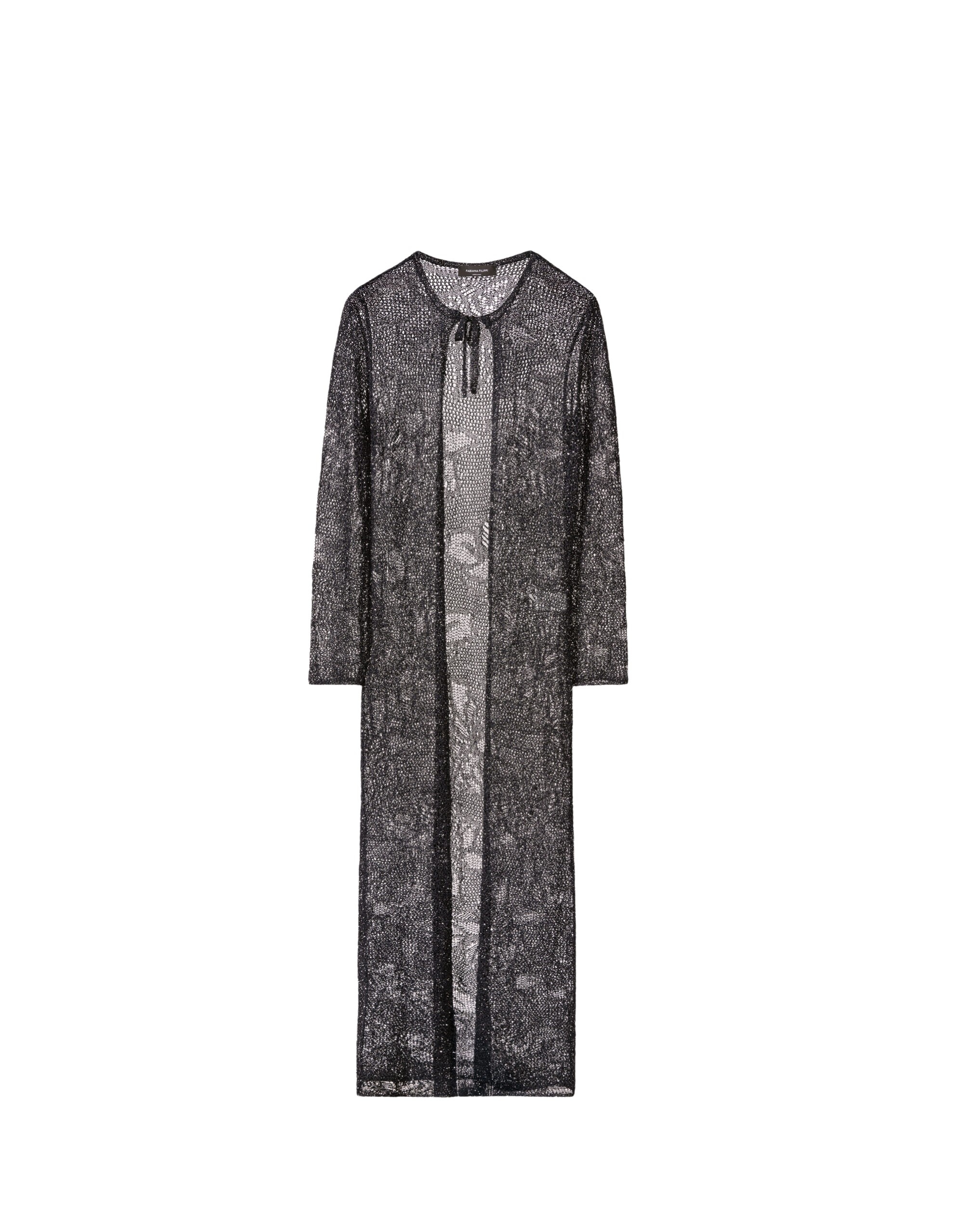Fabiana Filippi Long Cardigan in Midnight Blue Micro Sequins