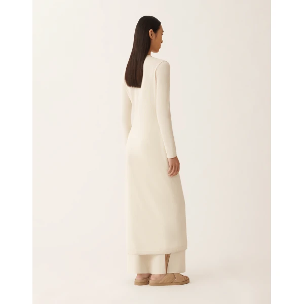 Fabiana Filippi Long Cardigan in Organic Cotton, Butter, view 4