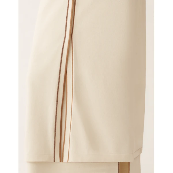 Fabiana Filippi Long Cardigan in Organic Cotton, Butter, view 6