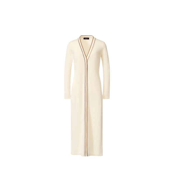 Fabiana Filippi Long Cardigan in Organic Cotton, Butter