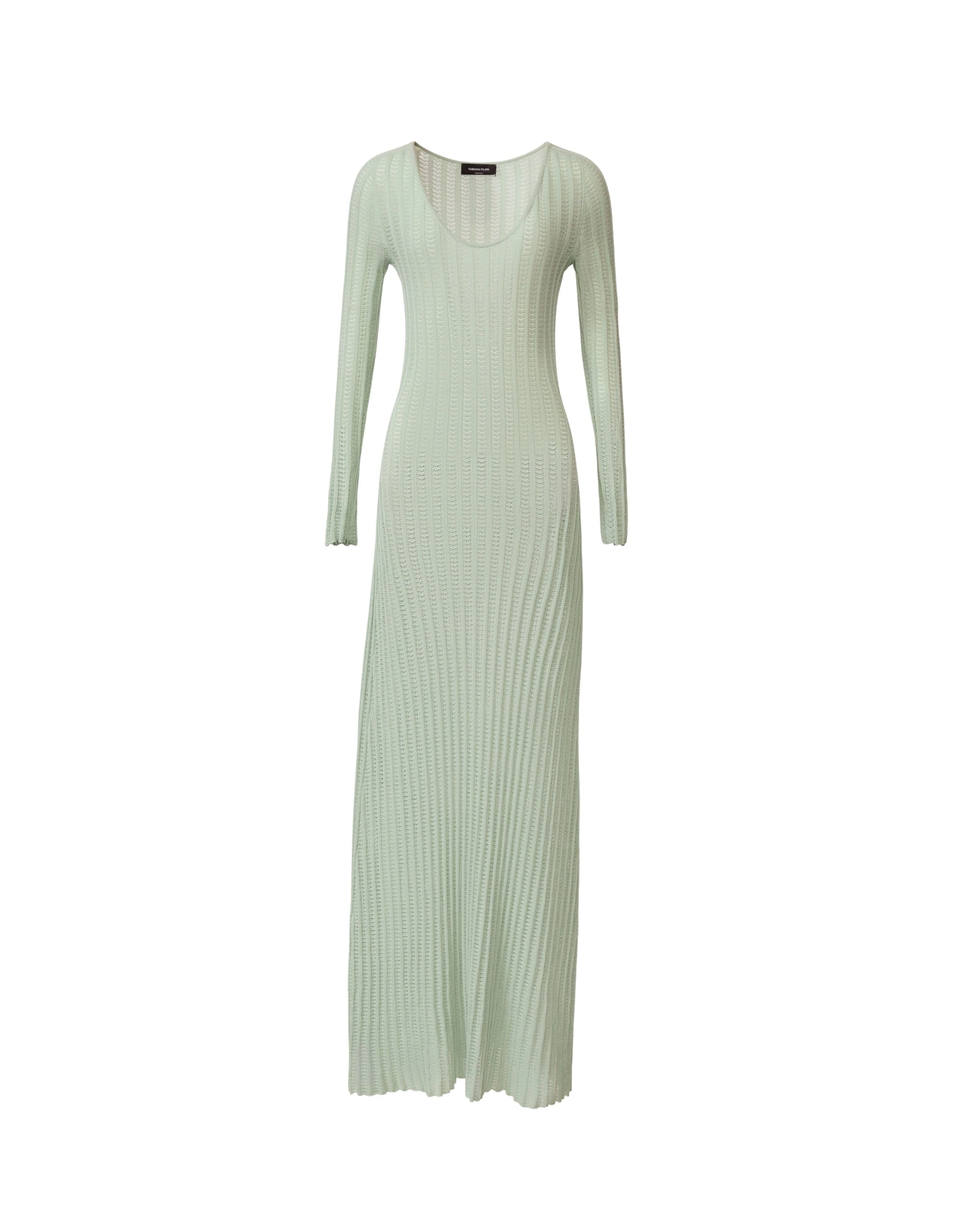 Fabiana Filippi Long Dress in Organic Cotton, Ghirri Green