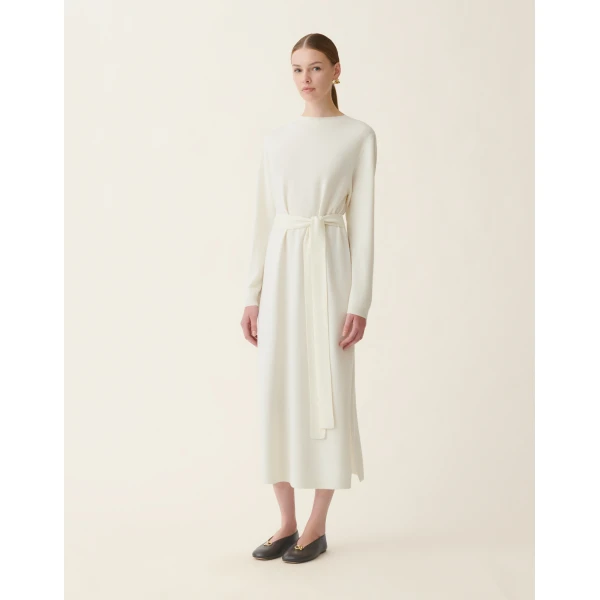 Fabiana Filippi Long Dress in Platinum, Raffia, view 3