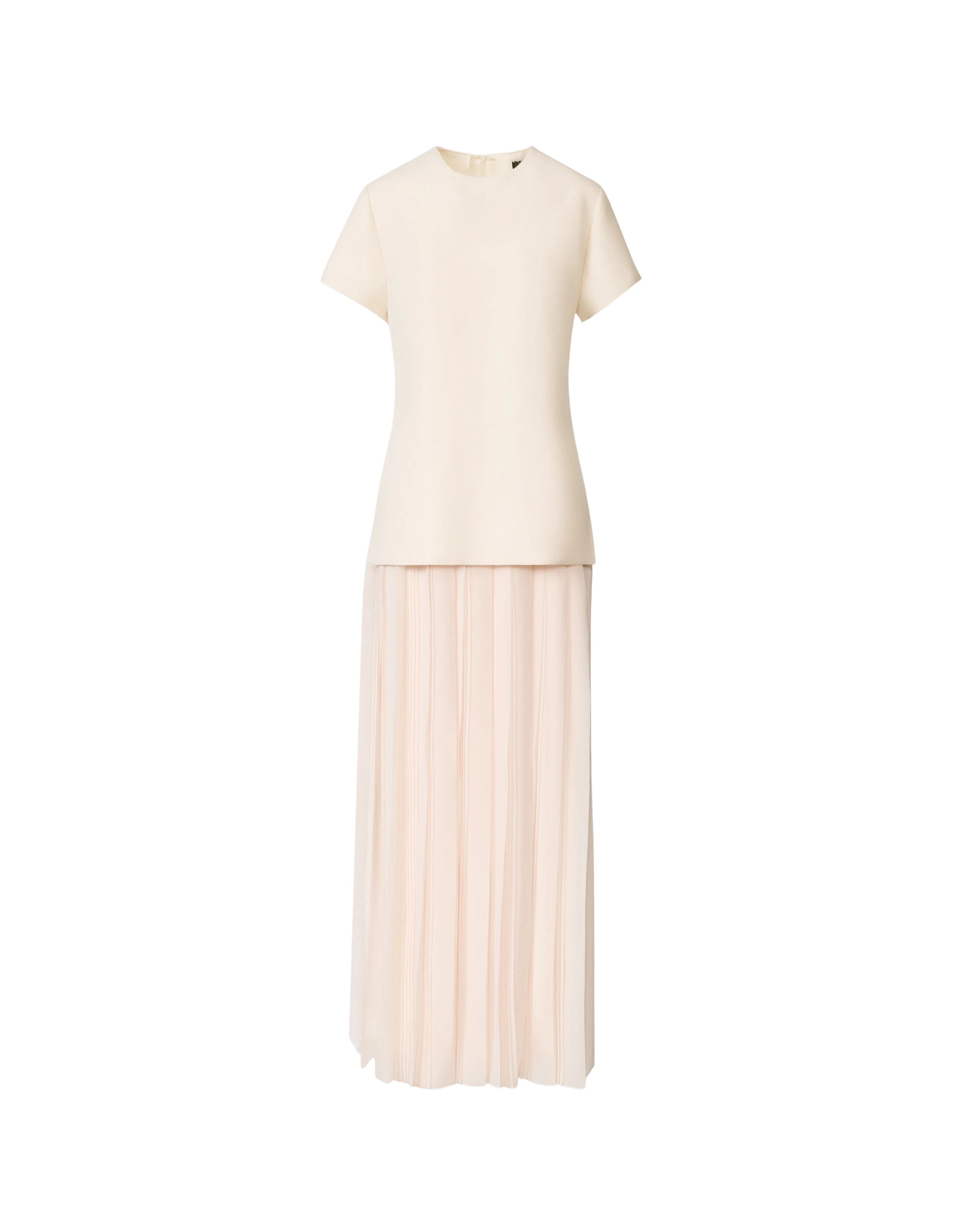 Fabiana Filippi Long Dress with Georgette Skirt in Butter