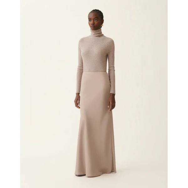 Fabiana Filippi Long Fluid Skirt in Mocha, view 3