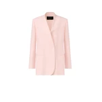 Fabiana Filippi Long Jacket in Fluid Linen and Viscose, Petal Pink