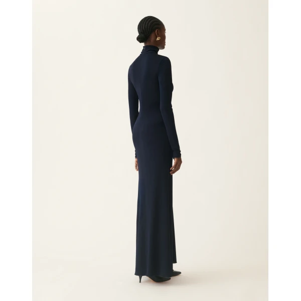 Fabiana Filippi Long Jersey Dress in Midnight Blue, view 4