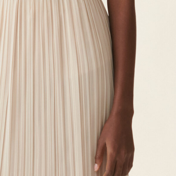 Fabiana Filippi Long Pleated Skirt in Beige, view 5