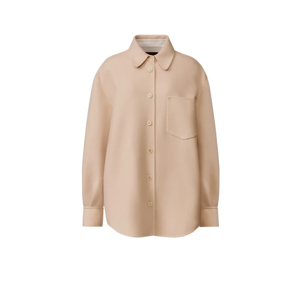 Fabiana Filippi Long Shirt in Double Wool, Kasha