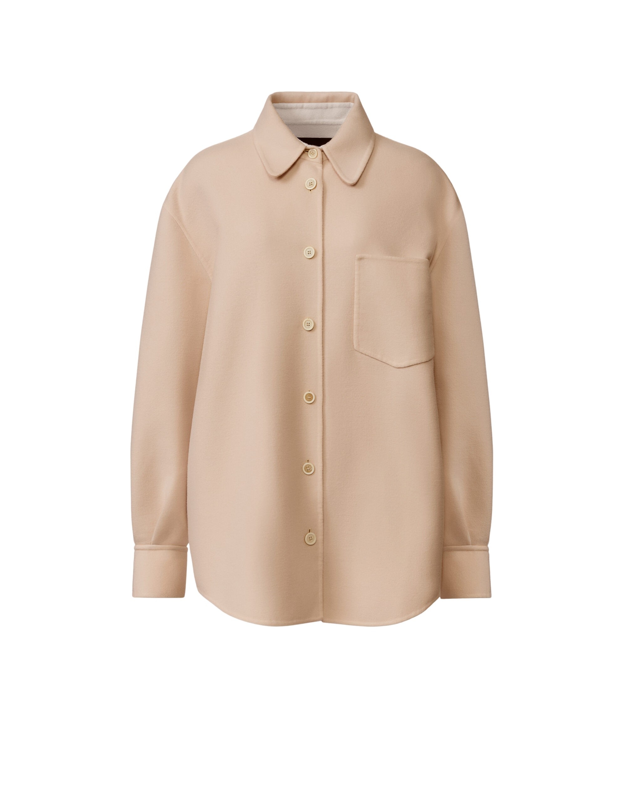 Fabiana Filippi Long Shirt in Double Wool, Kasha
