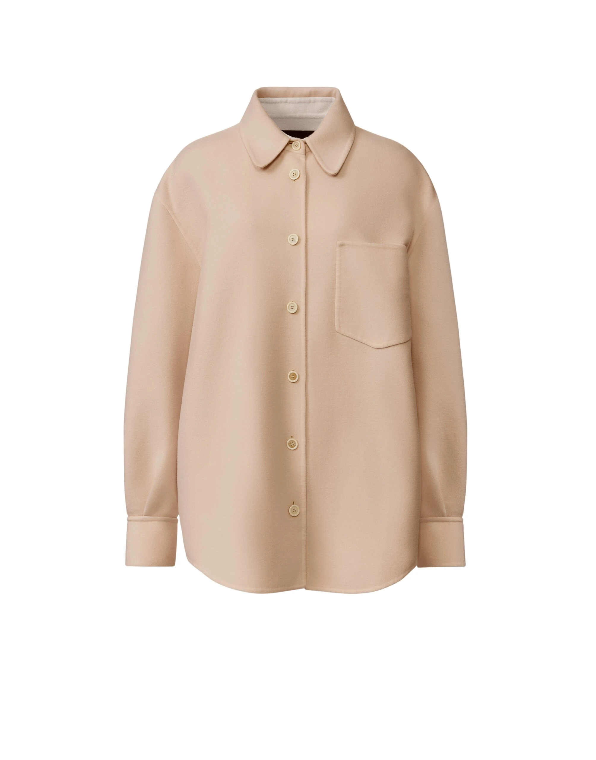Fabiana Filippi Long Shirt in Double Wool, Kasha