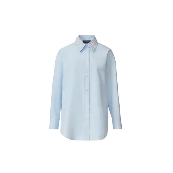 Fabiana Filippi Long Sky Blue Poplin Shirt