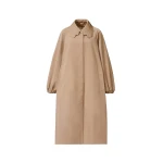 Fabiana Filippi Long Trench Coat in Ottoman, Mud