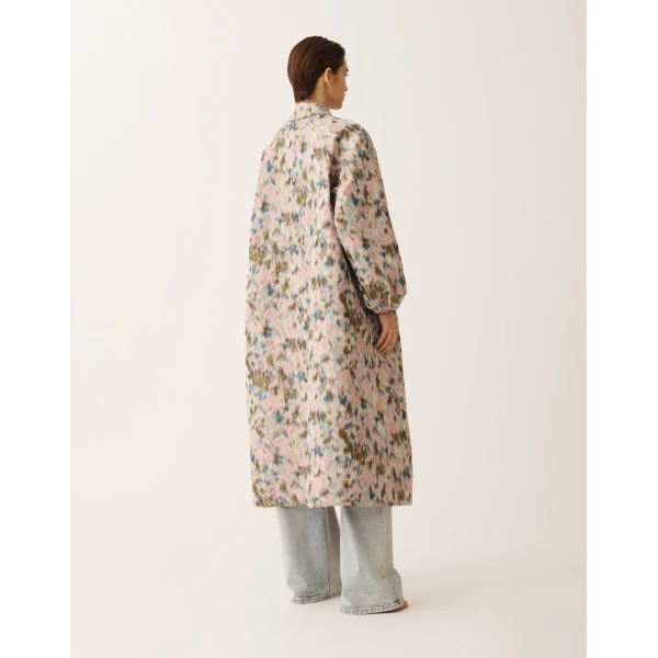Fabiana Filippi Long Trench in Technical Chiné Coat, view 4