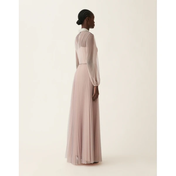 Fabiana Filippi Long Tulle Dress in Cachà, view 4