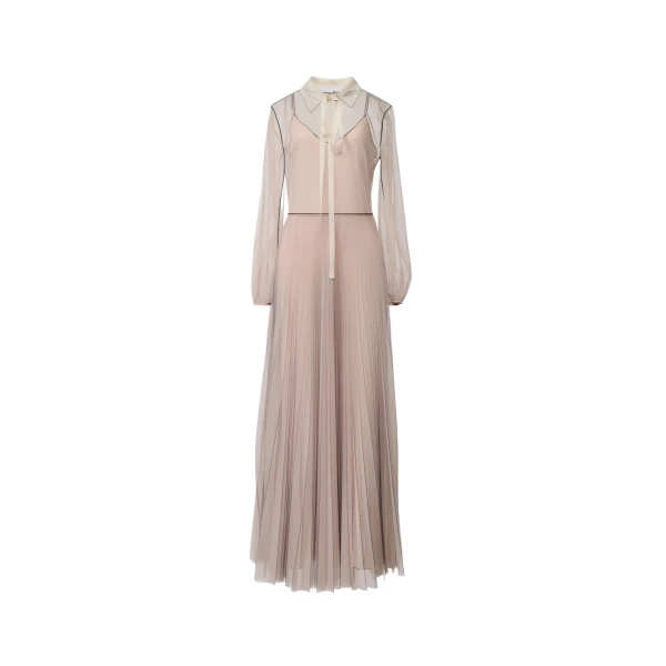 Fabiana Filippi Long Tulle Dress in Cachà